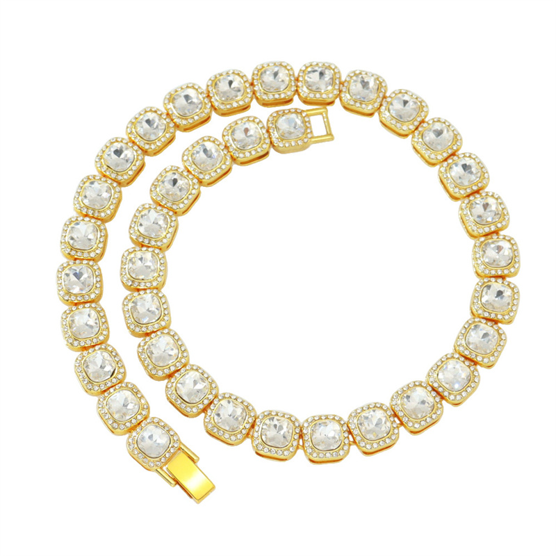 Cuban k Iced Out Men Necklace Sier/gold Tennis Chain Designer Dia Set Hiphop Rapper Necklaces