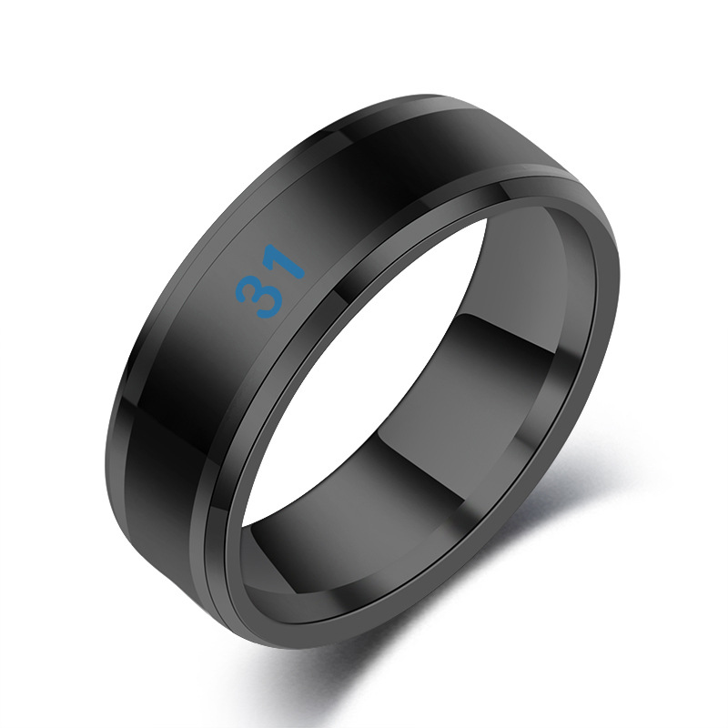 Creative Temperature Smart Ring Titanium Steel Mood Emotion Rings Couple Feeling Intelligent Temperature Sensitive Rings for Women Men Lovers Rings Je