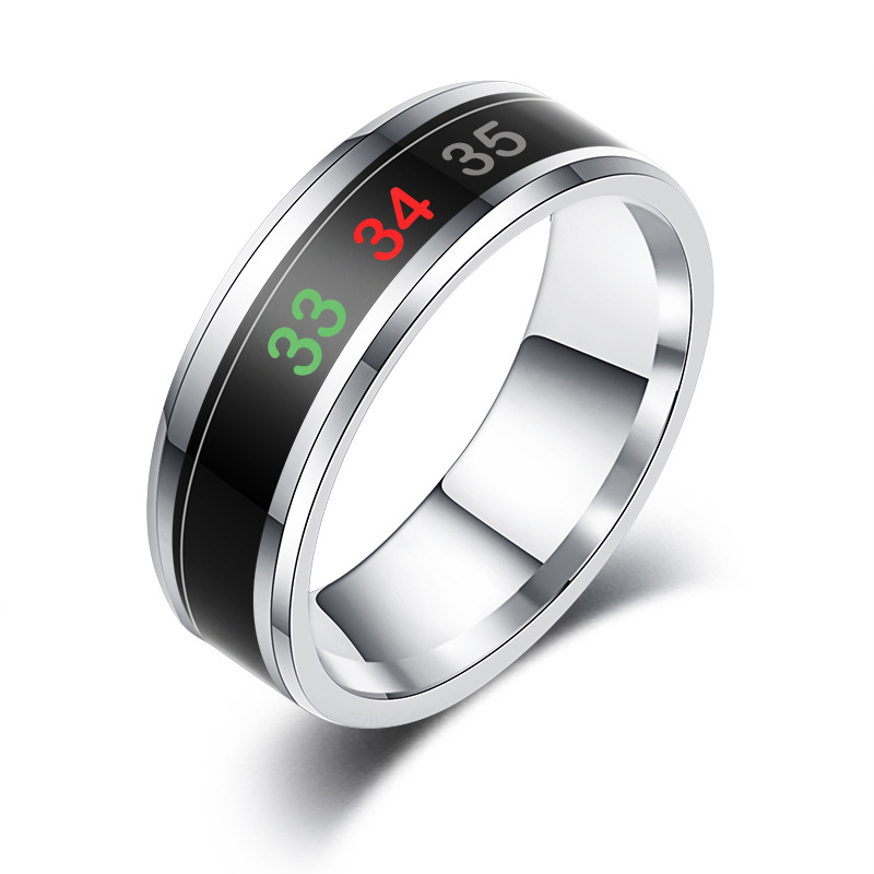 Creative Temperature Smart Ring Titanium Steel Mood Emotion Rings Couple Feeling Intelligent Temperature Sensitive Rings for Women Men Lovers Rings Je