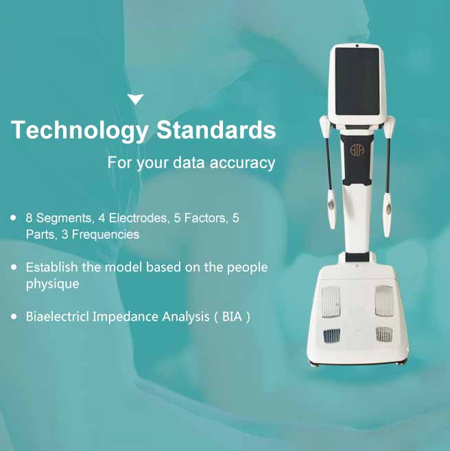 Professional Precise Human Body Composition Analyzer 4 Electrodes Bioelectrlcal Impedance Analysis Health Detection BMI Testing Instrument