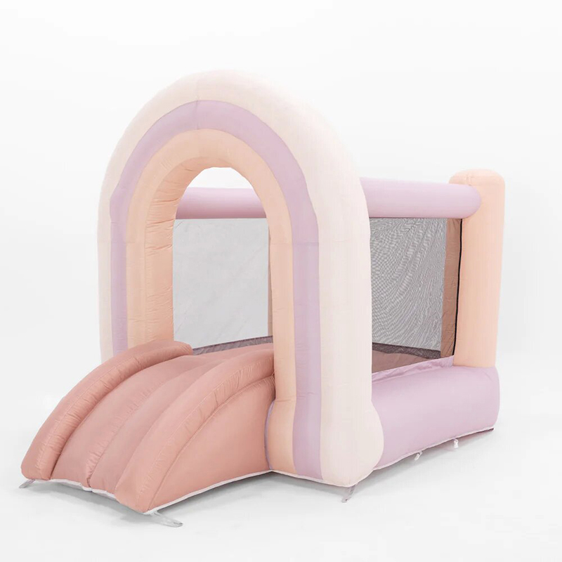 free shipment,outdoor activities mini kids Bounce House, 8x6ft toddlers Inflatable Rainbow Bounce House Jump Castle for party