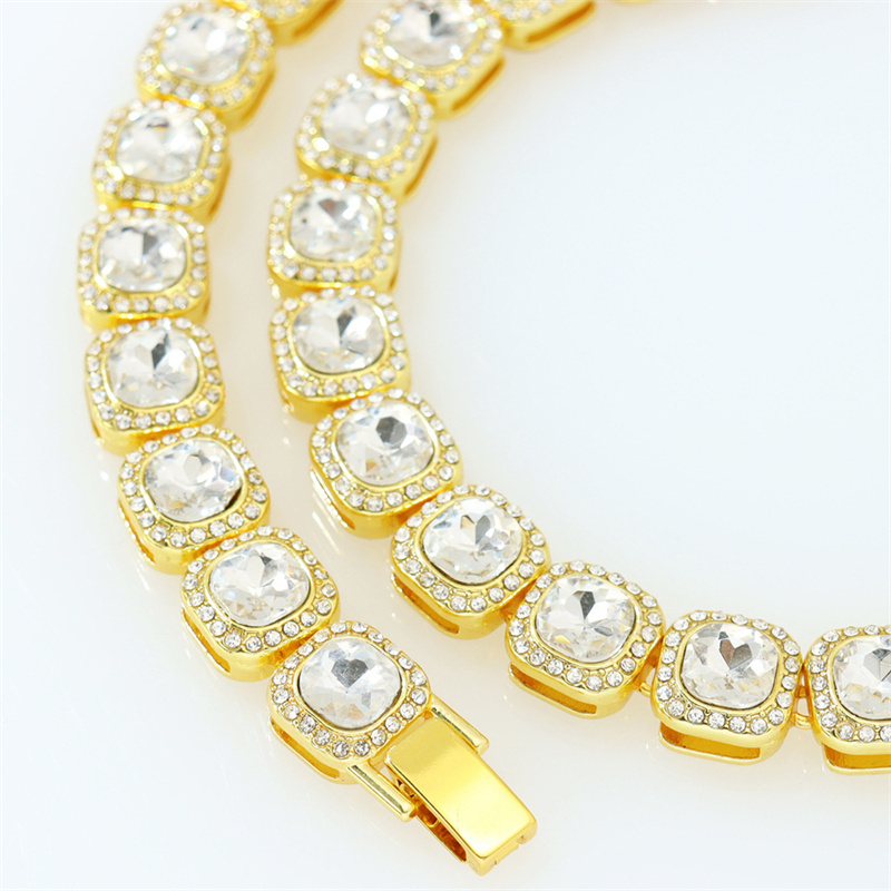 Cuban k Iced Out Men Necklace Sier/gold Tennis Chain Designer Dia Set Hiphop Rapper Necklaces