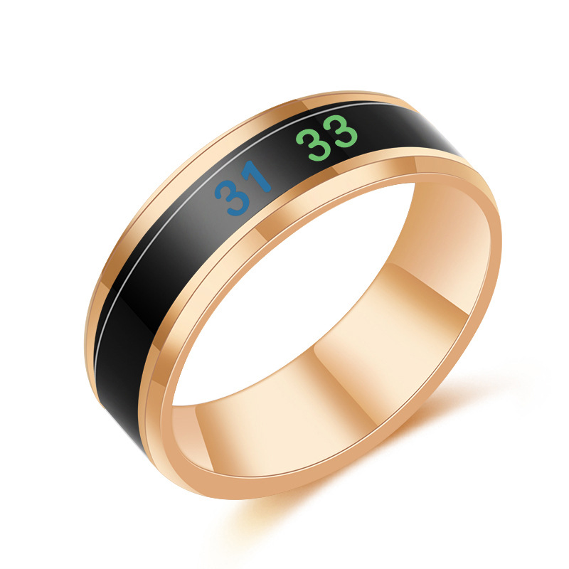 Creative Temperature Smart Ring Titanium Steel Mood Emotion Rings Couple Feeling Intelligent Temperature Sensitive Rings for Women Men Lovers Rings Je