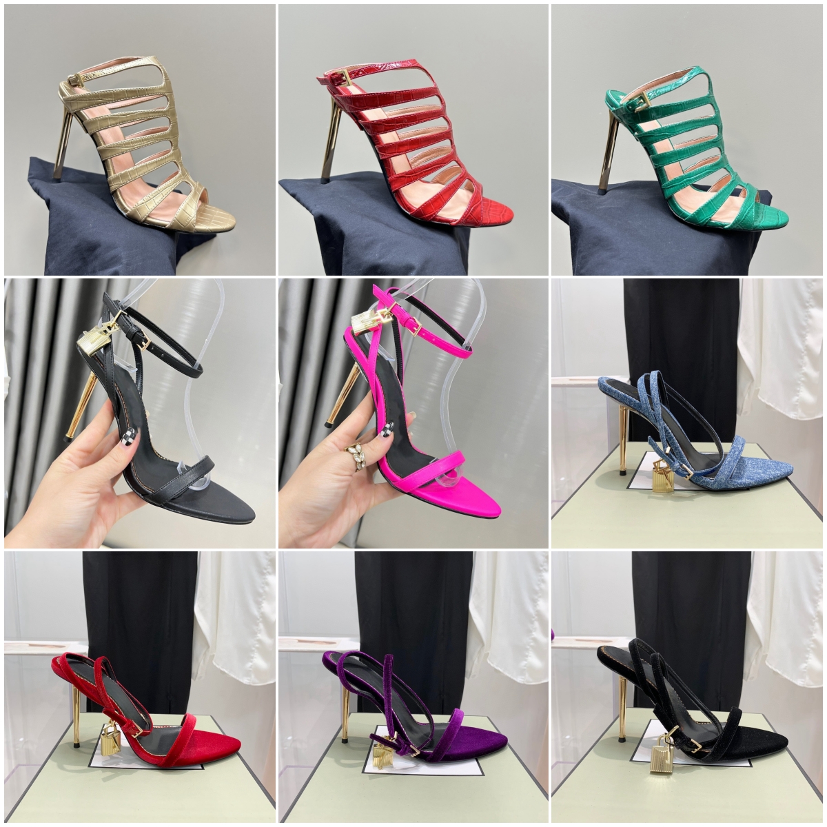 Woman Sandal Padlock Sandals High-Heeled Naked Pumps Queen To Sandal Luxury Designer High-Heeled