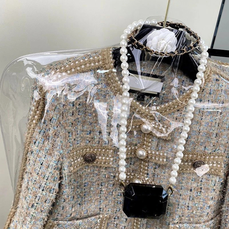 Two Piece Skirt Dress Women Suit Outfit Womens 2 Piece Outfie Long Sleeve Plaid Print Crop Tweed Jacket and Button Front Skirt 240118