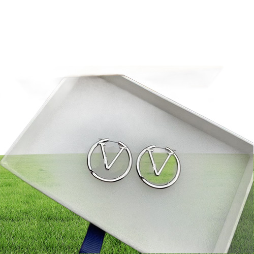 Luxury silver hoop earrings for lady women orrous girls ear studs set Designer Jewelry earring Valentine039s Day Gift engagemen