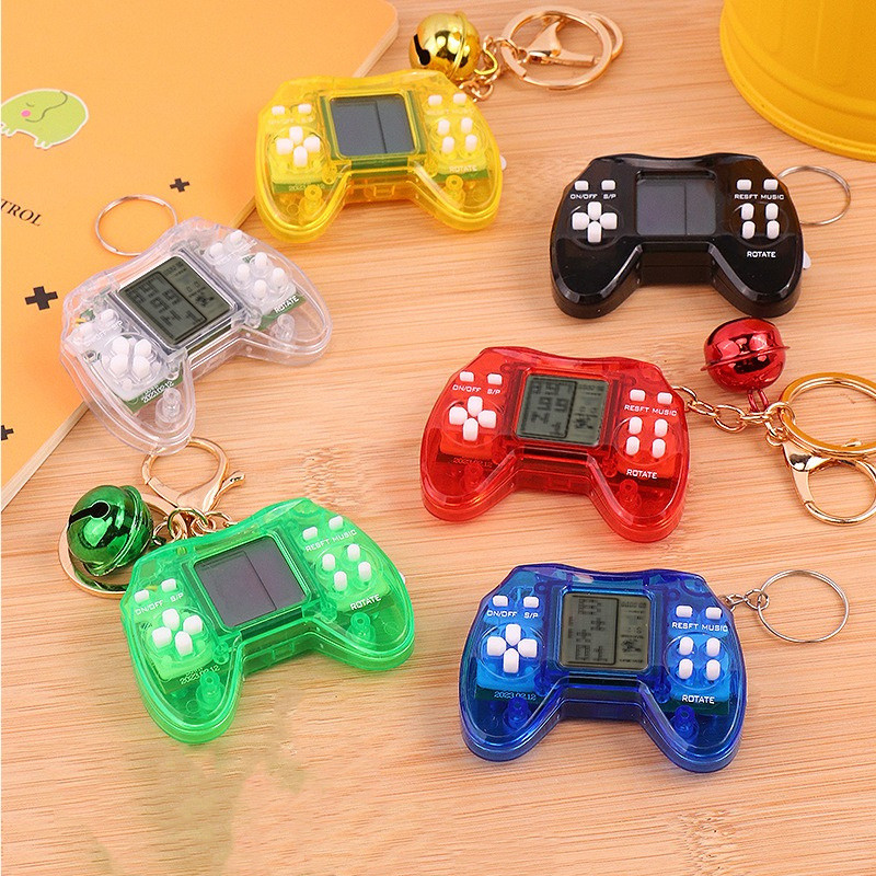 Mini Handheld Portable Gamepad Game Players Retro Game Controller Box Keychain Built In Games Controller Mini Video Game Console Key Hanging Toy Drops