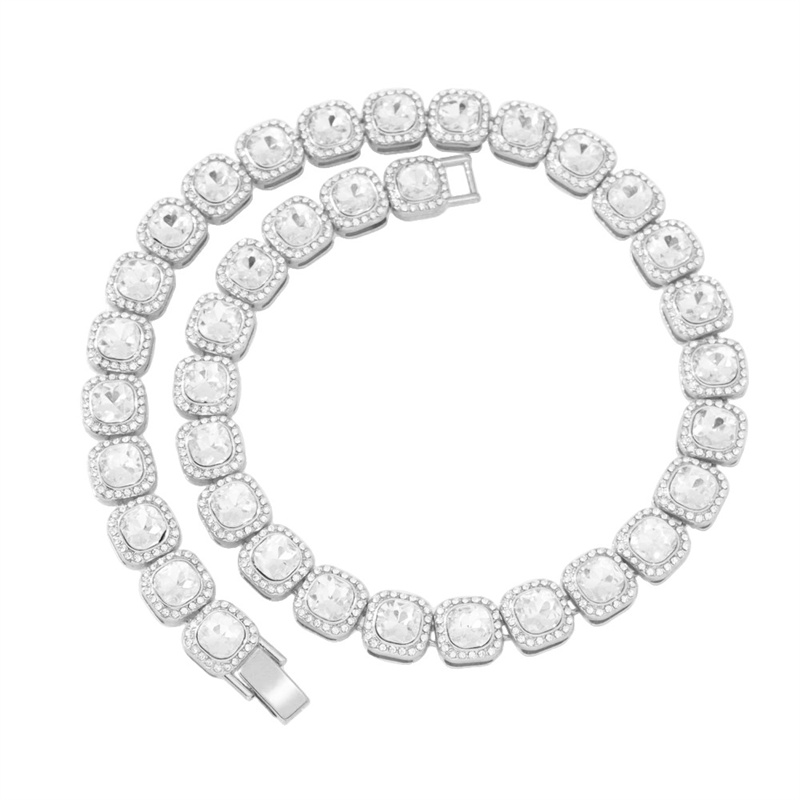 Cuban k Iced Out Men Necklace Sier/gold Tennis Chain Designer Dia Set Hiphop Rapper Necklaces