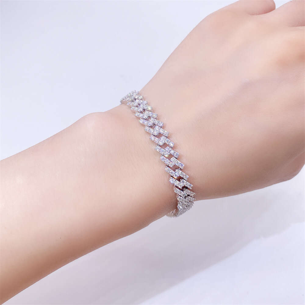 Silver Dainty Moissanite Fine Jewelry Necklaces Diamond Custom Men Rhodium Plated Hiphop Jewelry Cuban Chain