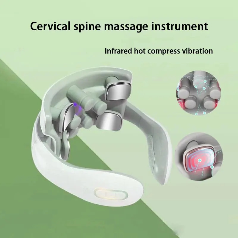 Neck Massage Intelligent Charging Heating Pressing Magnetic Pulse Fashion Multi User Usage Portable Pulse Neck Massager 240118