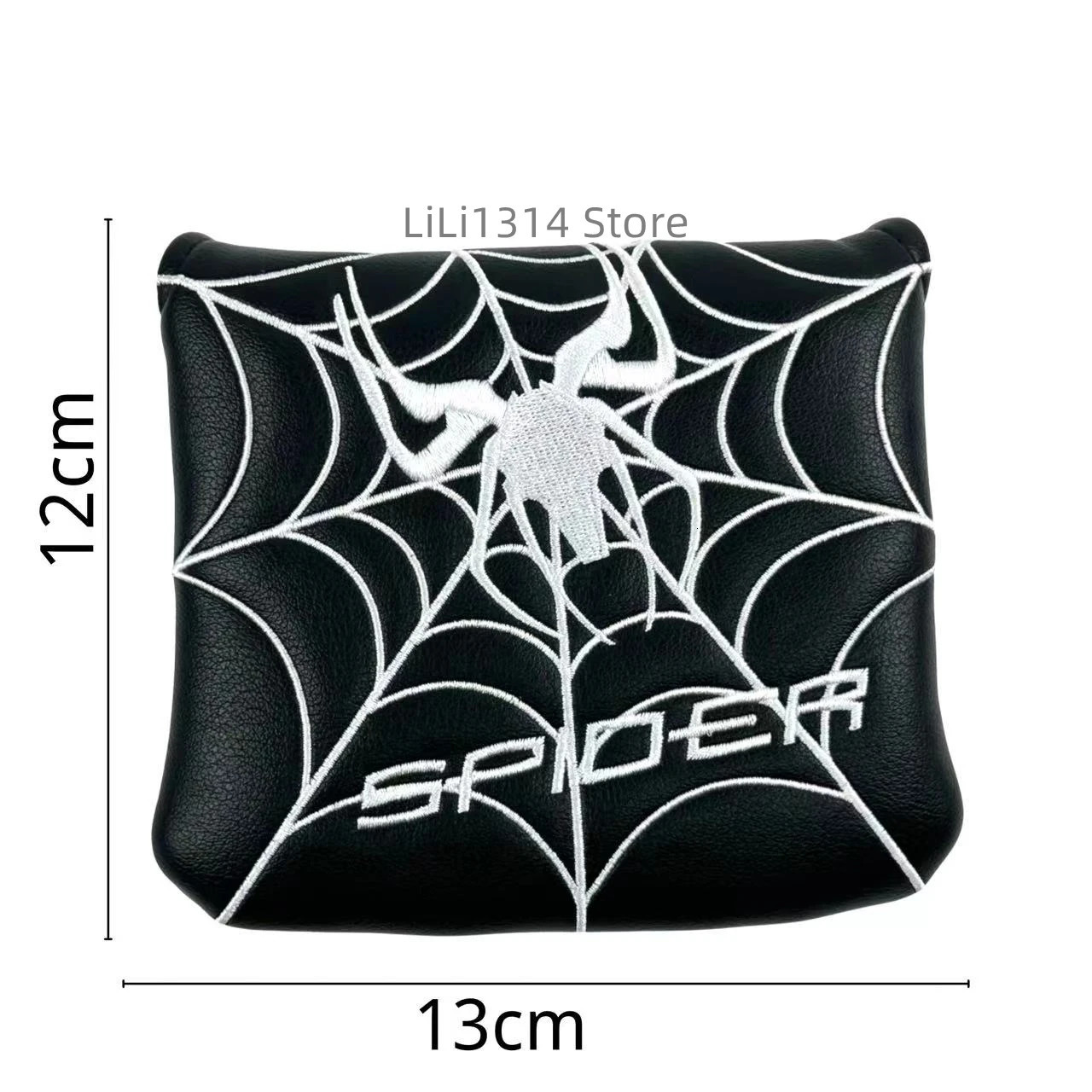 1pc Spider Embroidery Pattern Golf Putter Cover PU Leather Large Mallet Head Magnetic Closure cover 240122