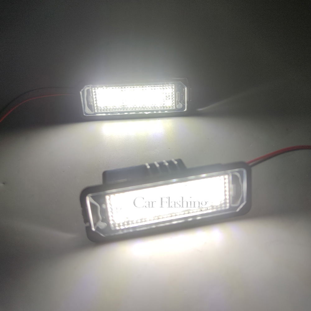 2PCS Number License Plate Light Lamp canbus No Error LED White For VW Golf MK4 MK5 MK6 Passat Polo CC Eos For Porsche Cayenne Boxster