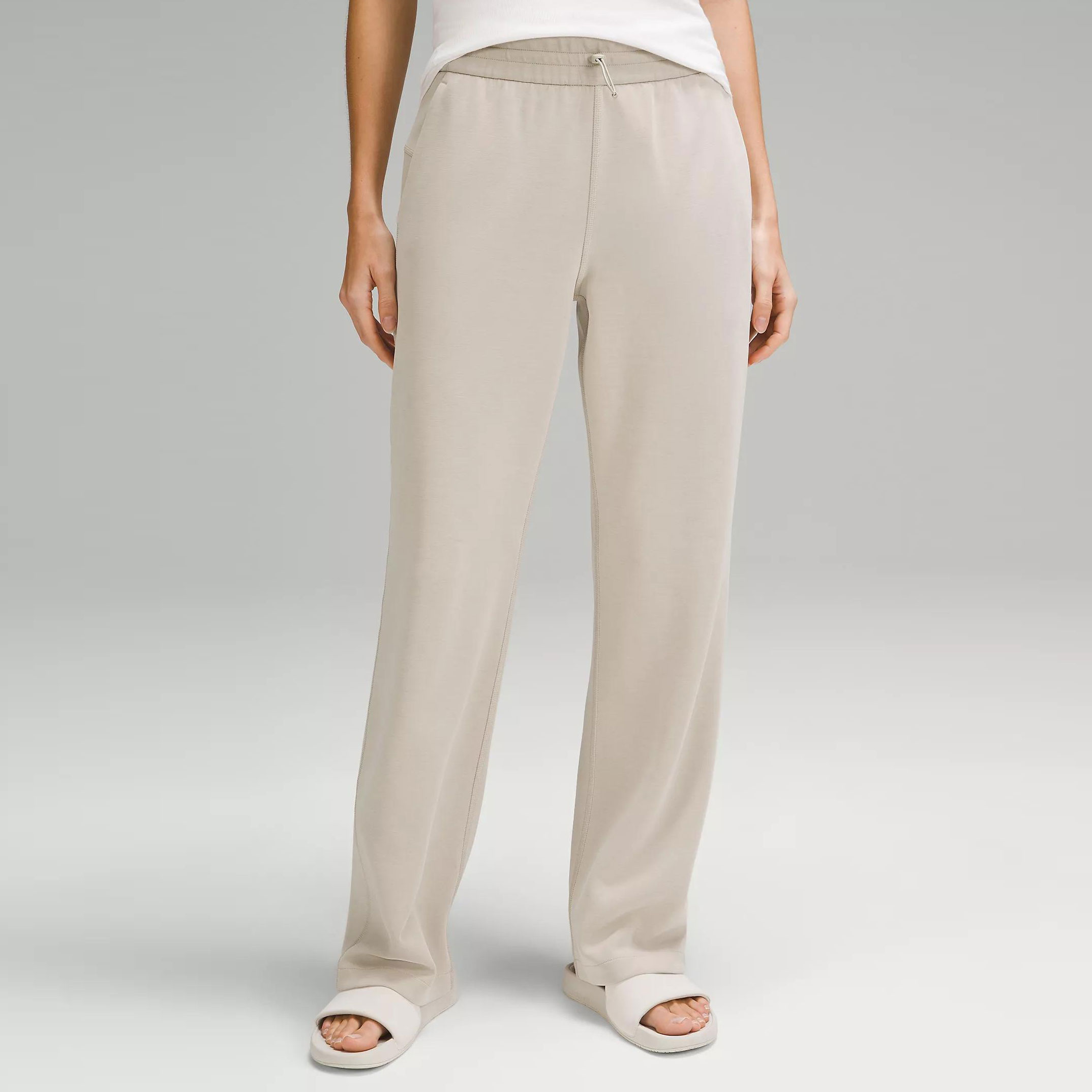 Women Yoga High-Rise Pant Casual Sweatpants Straight Leg Wide Leg Pants Feeling Slimming Legs Soft Fabric Straight Jogger workout Trousers