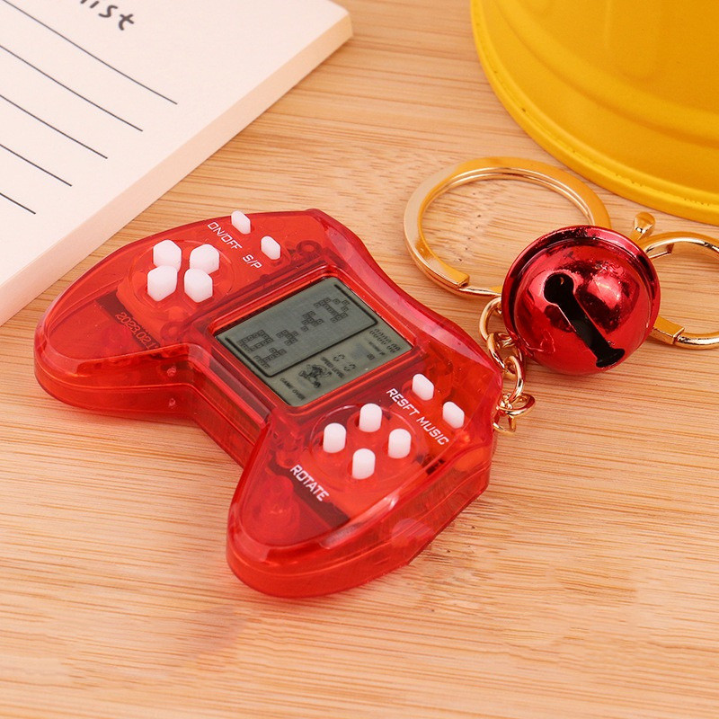 Mini Handheld Portable Gamepad Game Players Retro Game Controller Box Keychain Built In Games Controller Mini Video Game Console Key Hanging Toy Drops