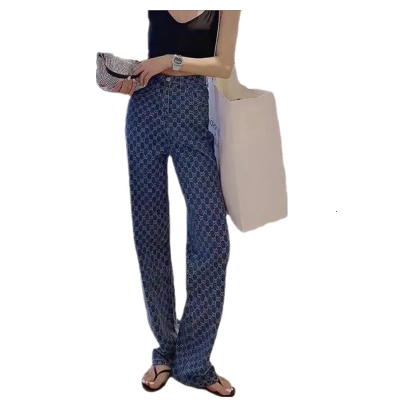 Vintage pants Woman embroidered Jeans High Waist Wide Leg Denim womens spring summer loose high street waist 240118