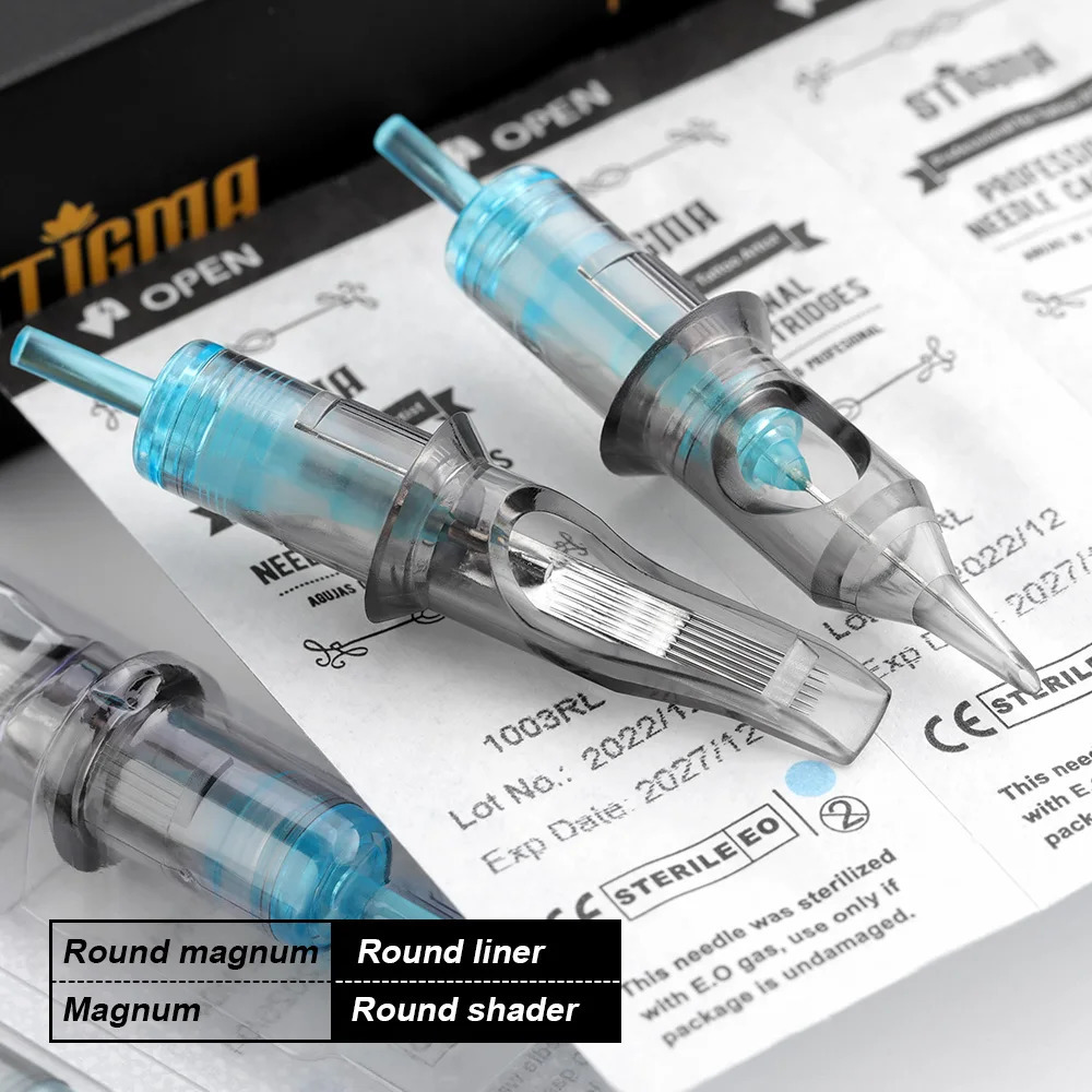 STIGMA 20Pcs Tattoo Needle Cartridge Round Liner Disposable Eyebrow Cartridge 0.3/0.35MM Makeup Tattoo Supplies 240122