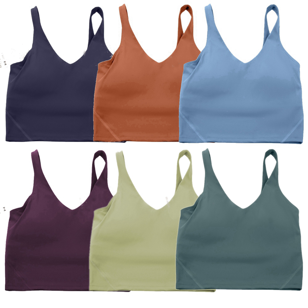 Women's Clothes Sports Bra Classic Popular Fitness lingerie Butter Soft Tank Top Gym Crop Yoga Vest Beauty Back Shockproof with Removable Chest Pad bralette