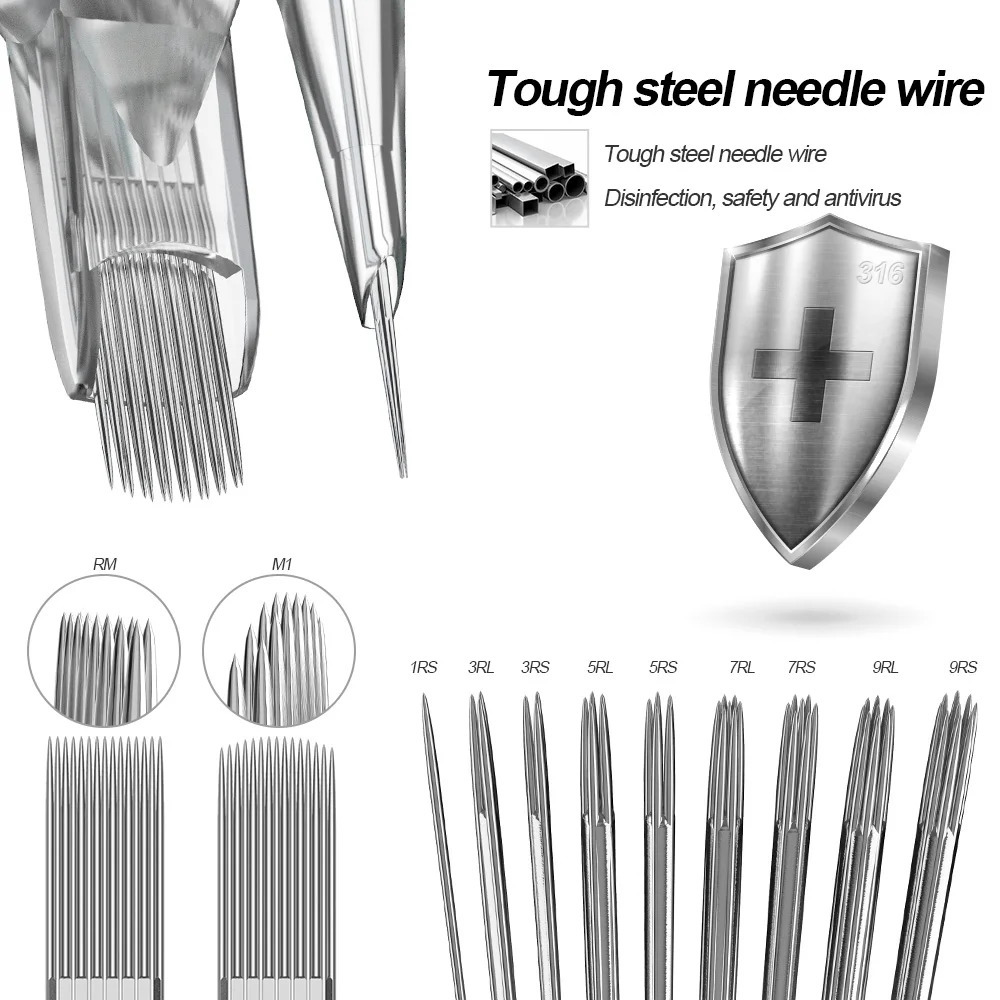 STIGMA 20Pcs Tattoo Needle Cartridge Round Liner Disposable Eyebrow Cartridge 0.3/0.35MM Makeup Tattoo Supplies 240122