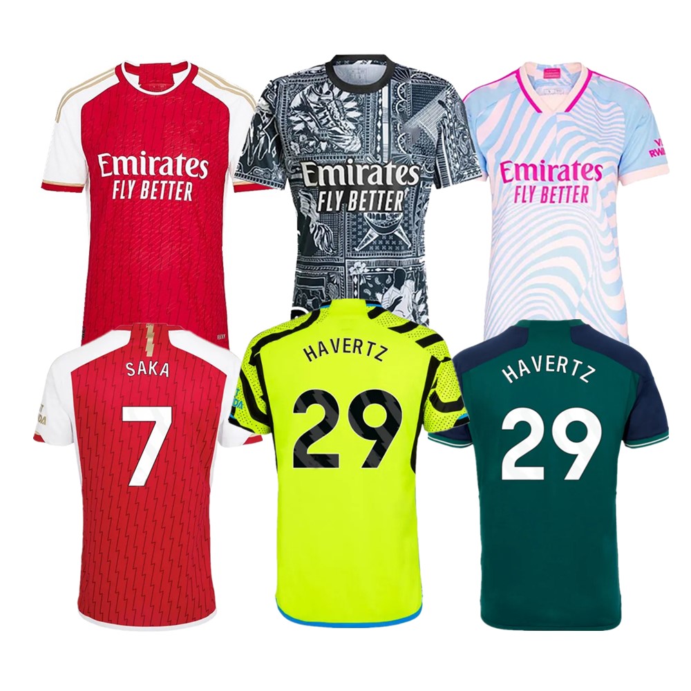 23/24 Gunners G.JESUS HAVERTZ Soccer jerseys 2023 ARsen THOMAS TROSSARD RICE TIERNEY SMITH ROWE Shirt SALIBA ODEGAARD SAKA MARTINELLI Football kids kit Uniforms