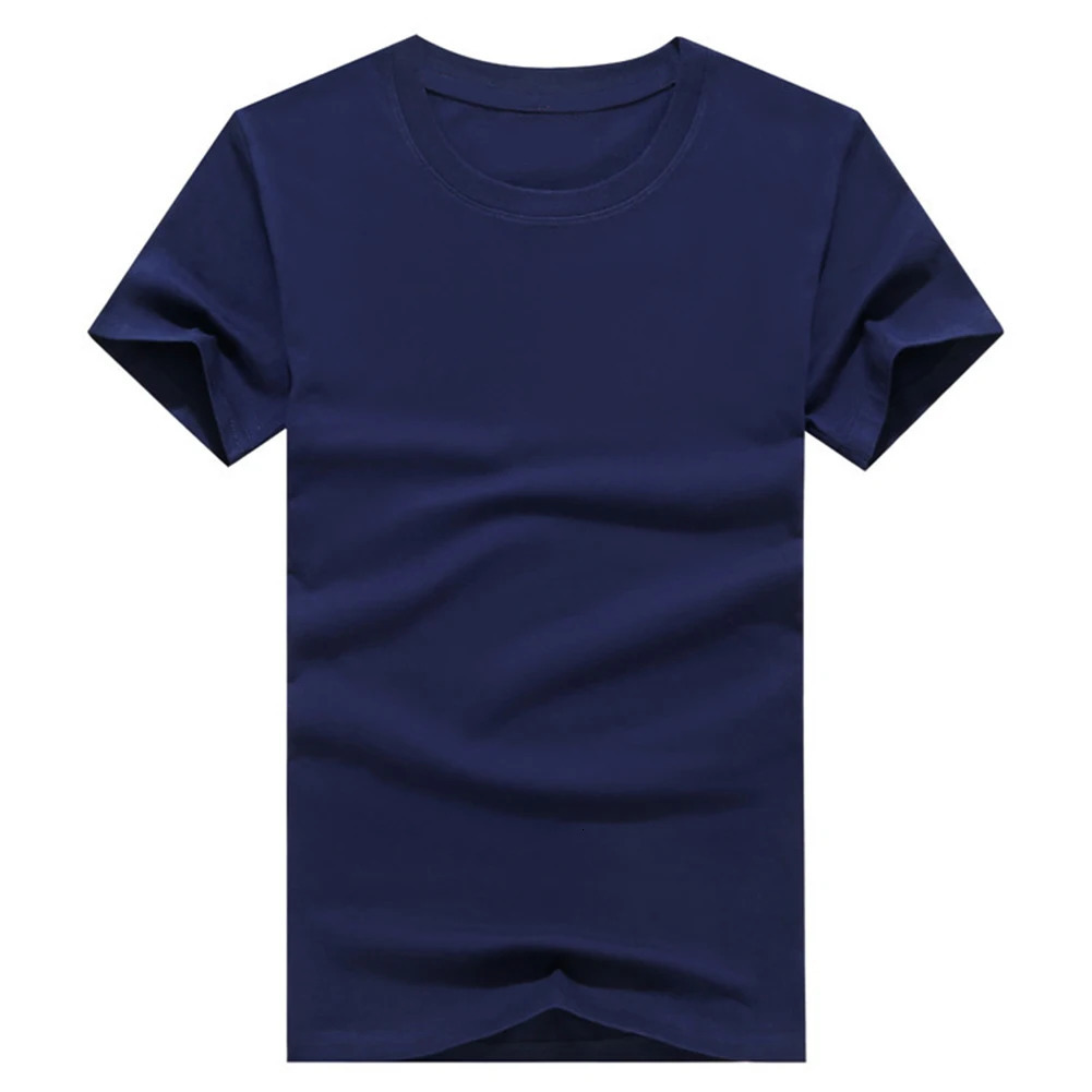 Casual Style Plain Solid Color Mens T-shirts Cotton Regular Fit T-shirts Summer Tops Tee Shirts Basic Man Clothing 5XL 240126CJ