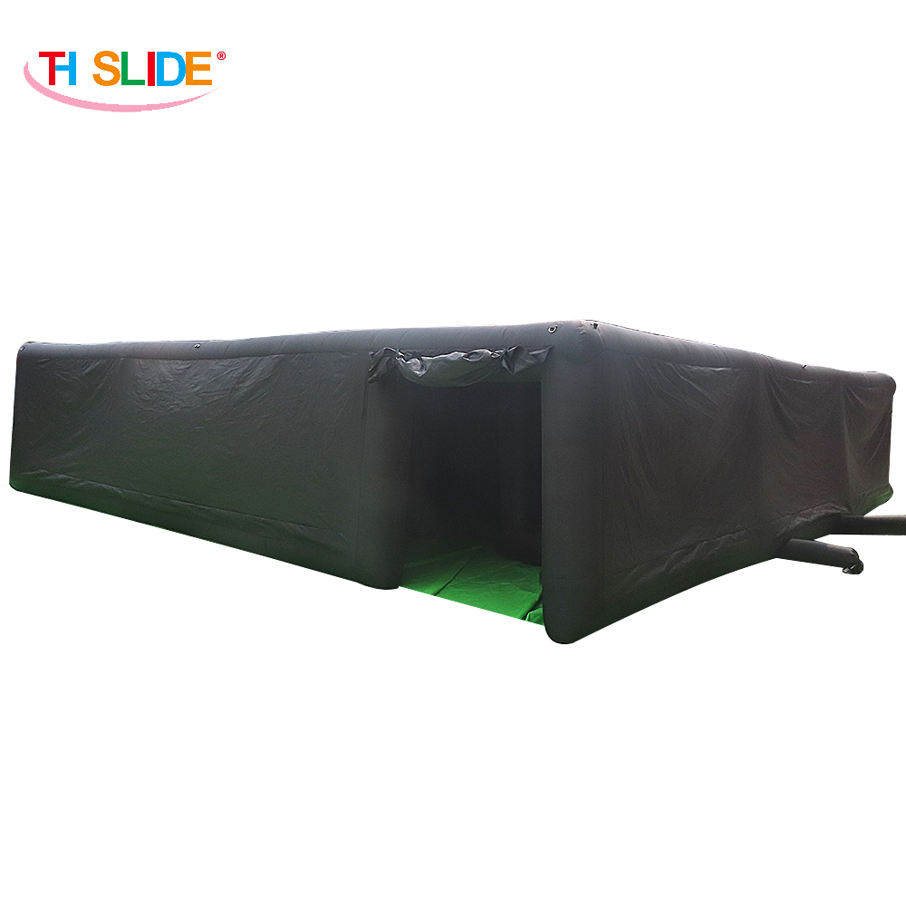 Outdoor Activities 10x10x2mH (33x33x6.5ft) With blower giant inflatable haunted house outdoors portable black inflatable maze laser tag game with cove