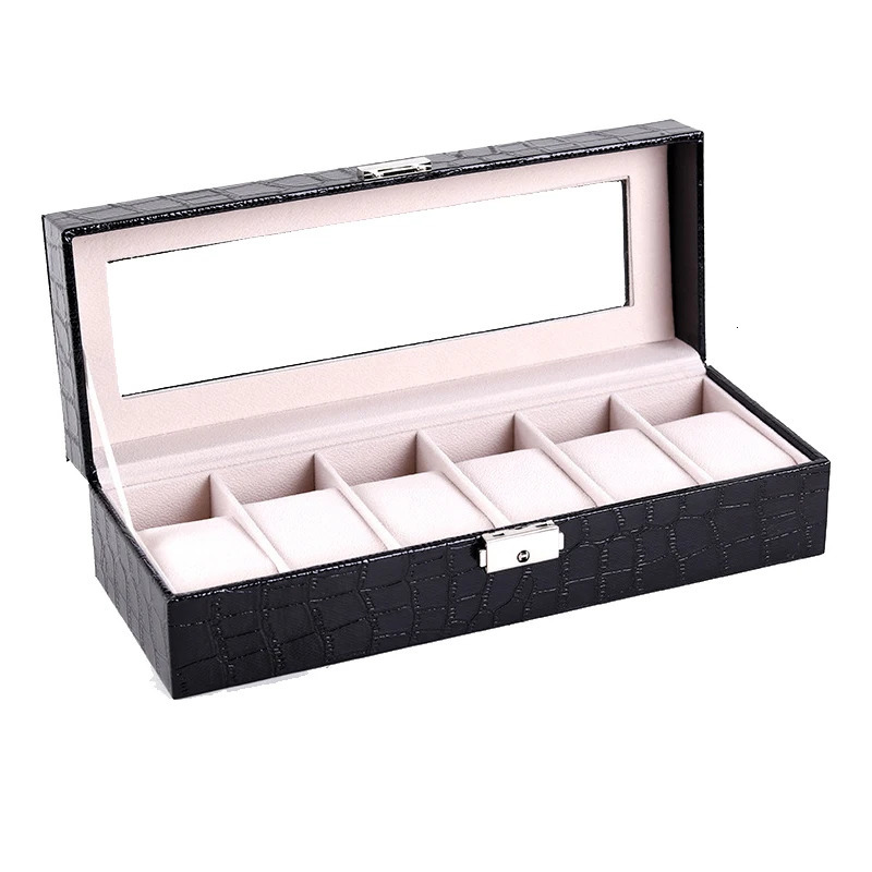 61012 Grids Watch Organizer Box Watch Storage Case PU Leather Display Multi-Purpose Storage Box for Watch and Jewelry 240124