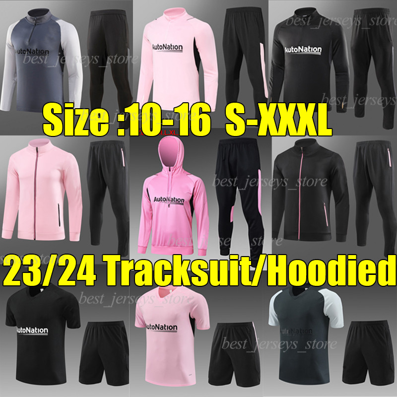 XXXL 2024 MiAmI soccer set tracksuits Survetement 2023 Hoodie Jacket InTeR MeSsIs Jogging Double sides Windbreaker Jacket men kids kit Jogging MARTINEZ YEDLIN