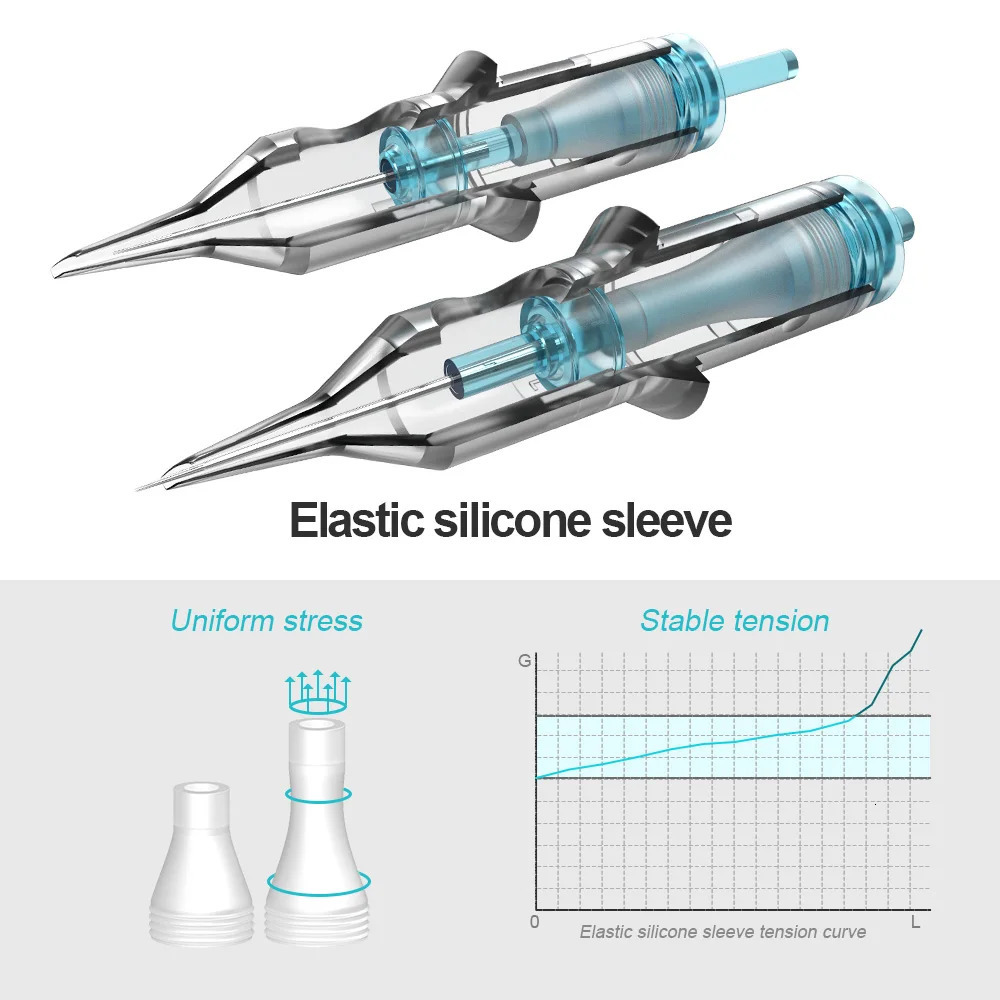 STIGMA 20Pcs Tattoo Needle Cartridge Round Liner Disposable Eyebrow Cartridge 0.3/0.35MM Makeup Tattoo Supplies 240122
