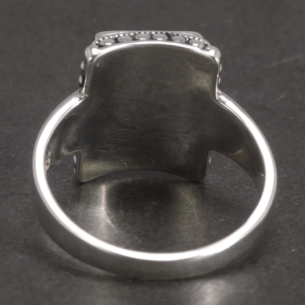 Solid 925 Sterling Silver Lucifer Rings with Black Onyx Natural Stone Handmade Statement Ring TV Show Jewelry 240125