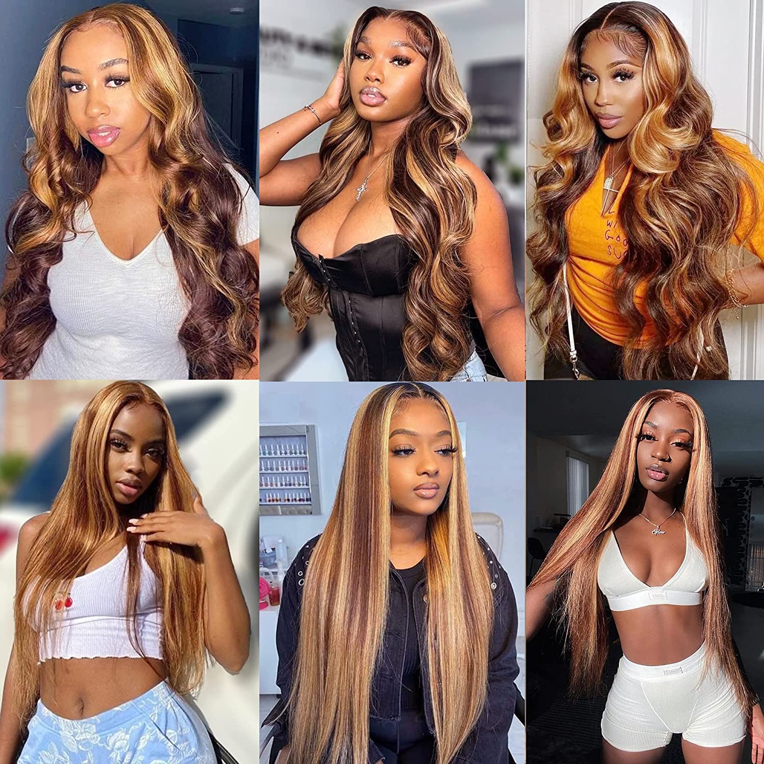 4/27 Highlight Wigs Brazilian Body Wave Wigs Highlight Lace Front Human Hair Wigs Honey Blonde Ombre Lace Front Wig Remy