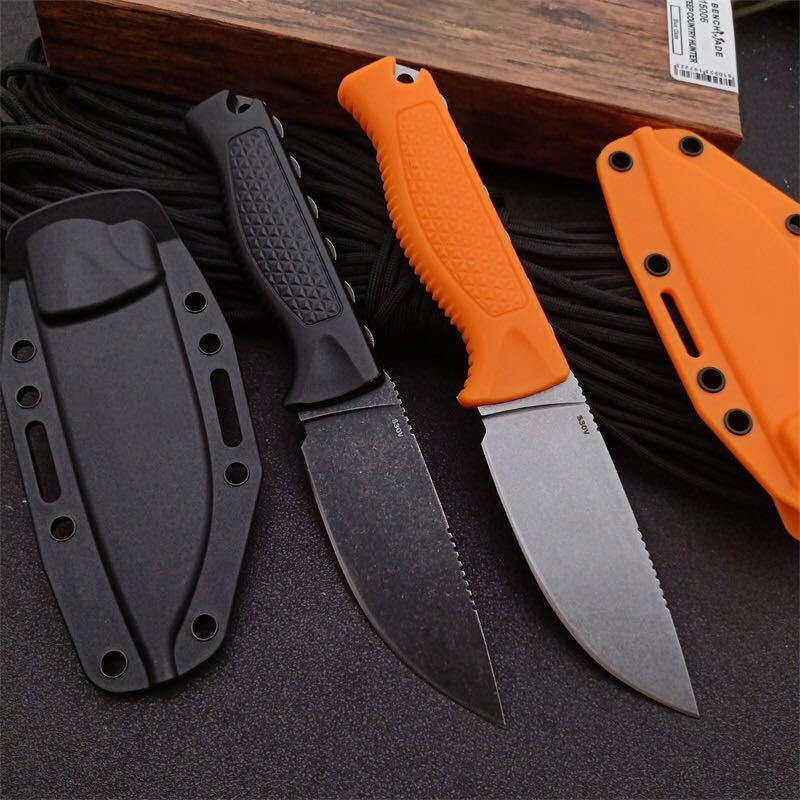2 Model BM 15006 Steep Country Tactical Fixed Knife Stonewashed Blade Santoprene Handle Outdoor Hunting Survival Combat Military Tools 15080 940