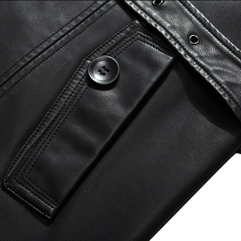 Mauroicardi Spring Autumn Long Black Leather Blazers Men Belt Plus Size Waterproof Windproof Pu Leather Coat for Men 3xl 4xl 5xl 240126