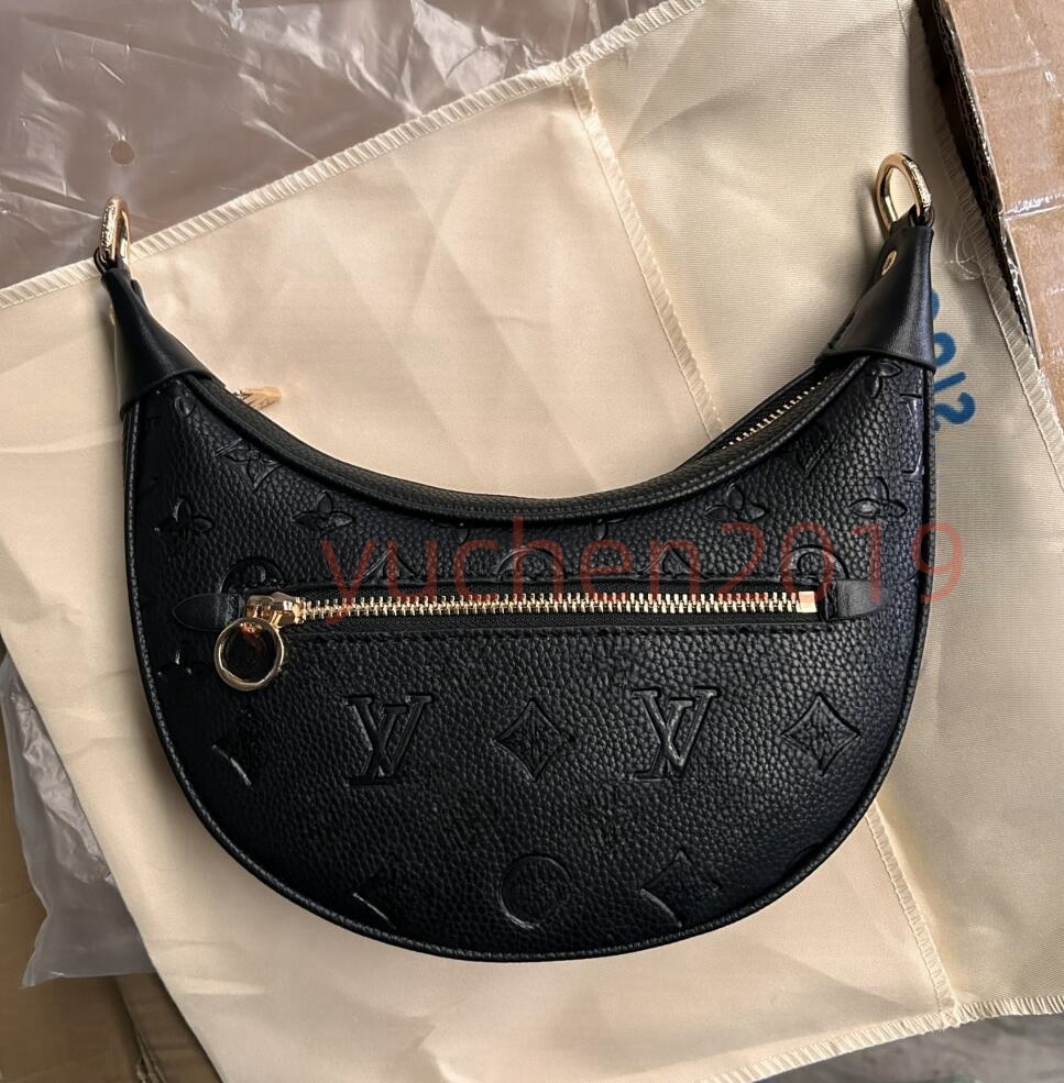 Womens bag designer bag Crossbody Bag luxury handbag chain Purse Classic Embossed shoulder bag Retro lady Bag Women Leather Loop Half Moon Wallet M81166