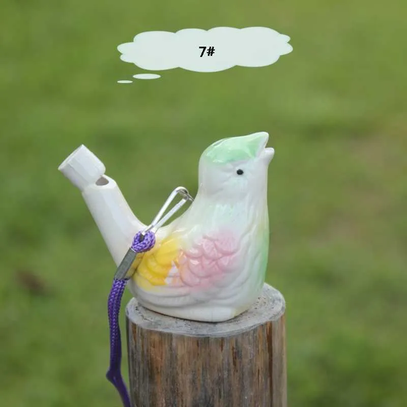 Creative Water Bird Whistle Clay Bird Ceramic Glazed Song Chirps Bathtime Kids Toys Gift Christmas Party Favor Home Decoration 100pcs ZZ