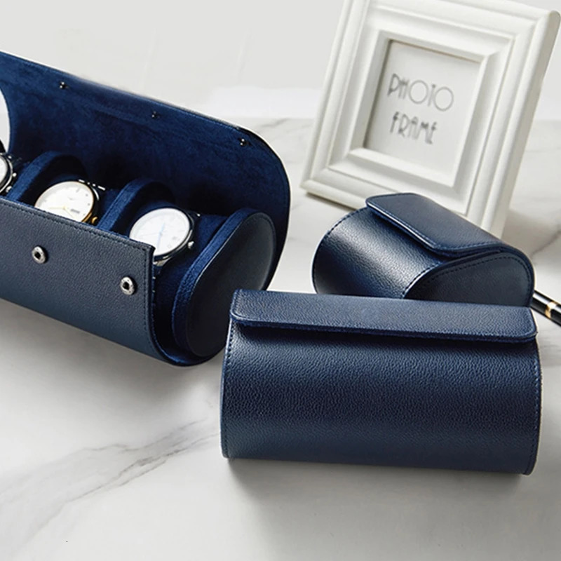 123 Slots Watch Roll Travel Portable Vintage Leather Display Storage Box with Slid in Out Organizer Drop 240119