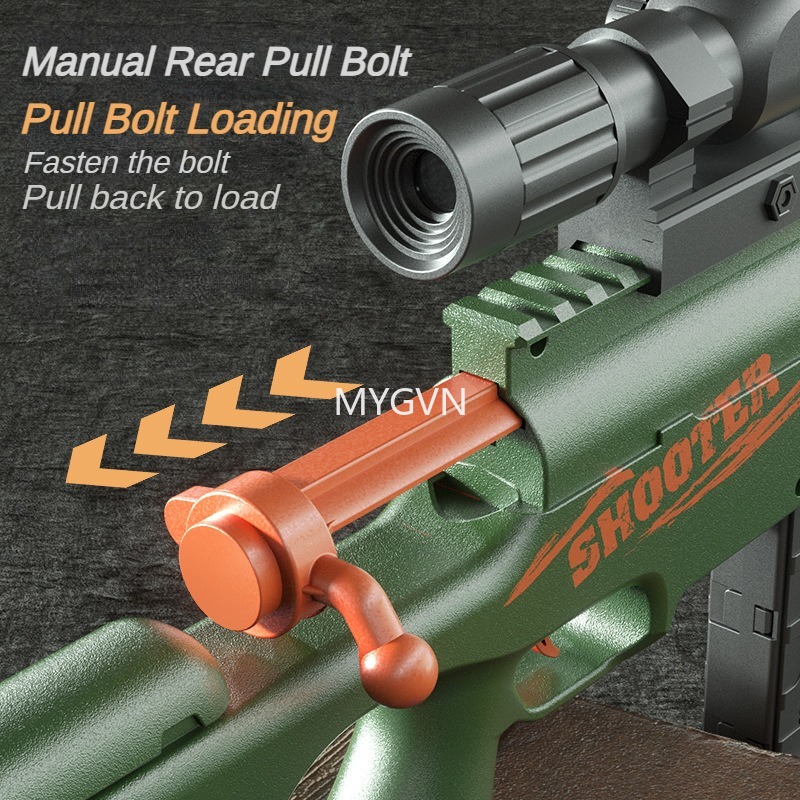 Awm 98K Shell Ejection Rifles Soft Bullets Manual Toy Guns Dart Foam Simulated Blaster with Scope Outdoor Cs Prop Birthday Gifts