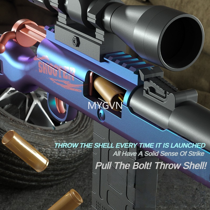 Awm 98K Shell Ejection Rifles Soft Bullets Manual Toy Guns Dart Foam Simulated Blaster with Scope Outdoor Cs Prop Birthday Gifts