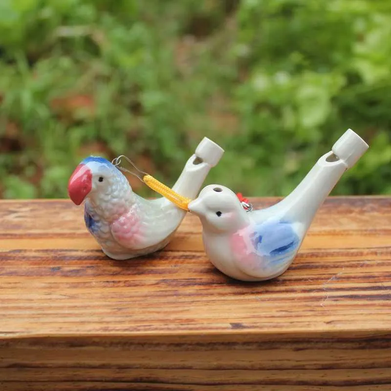 Creative Water Bird Whistle Clay Bird Ceramic Glazed Song Chirps Bathtime Kids Toys Gift Christmas Party Favor Home Decoration 100pcs ZZ