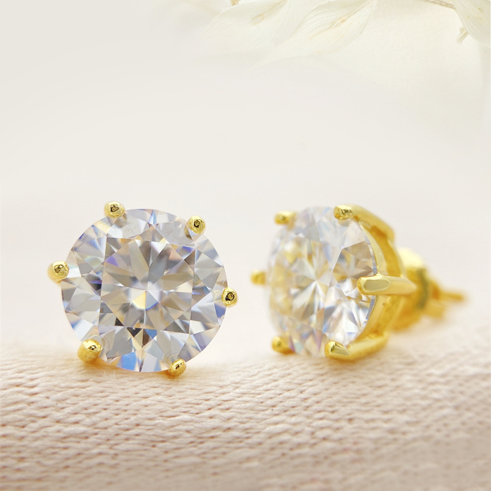 stud designer for women pass dia tester vvs moissanite earrings sterg sier Circular Bird Nest Cutting mens earring hip hop jewelry gift