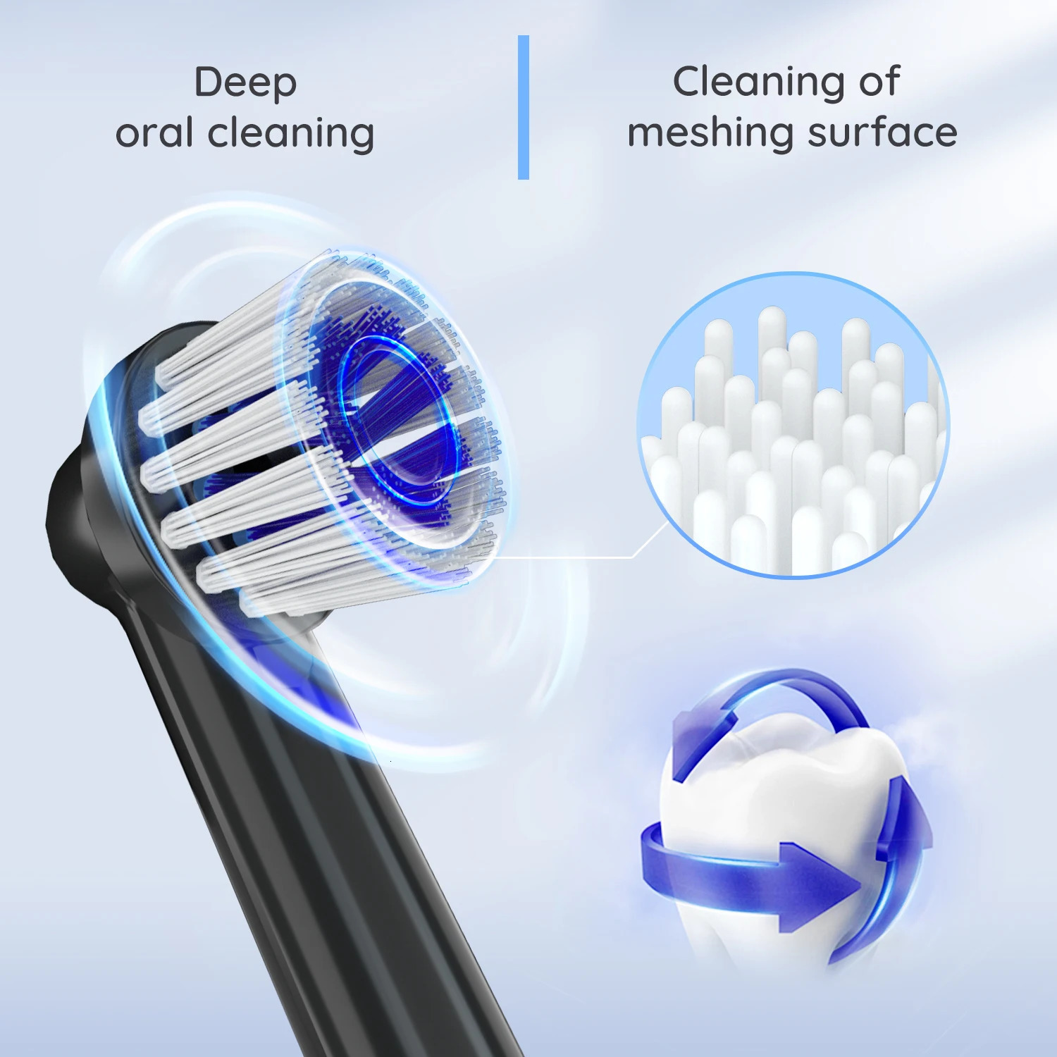 Mornwell T37 Electric Toothbrush Rotation Clean Teeth Adult Teeth Brush Electric Tooth Brush With 4 Replacement Heads 240127