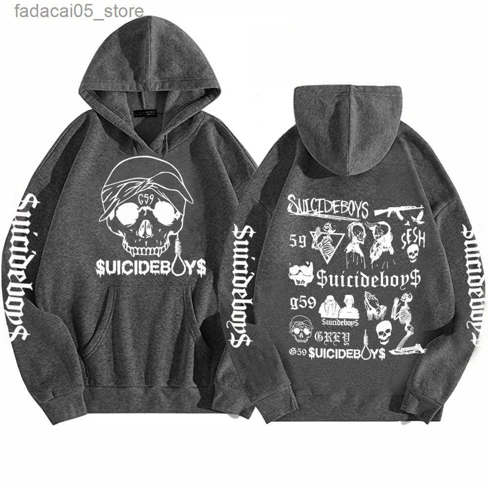 Men's Hoodies Sweatshirts Suicideboys Doodle Art Hoodie Man Woman Harajuku Hip Hop Pullover Tops Sweatshirt Fans Gif Q240129