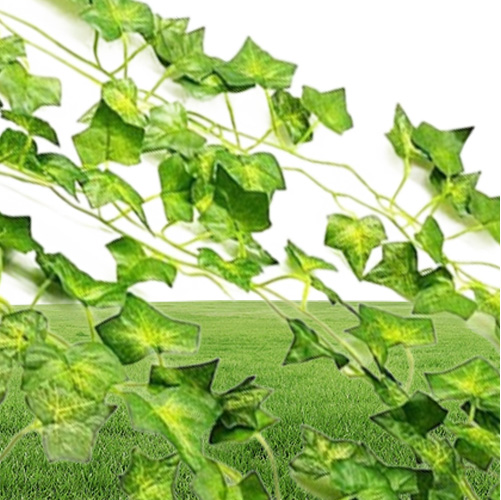 100pcs Leaf 1 piece 24M Home Decor Artificial Ivy Leaf Garland Plants Vine Fake Foliage Flowers Creeper Green Ivy Wreath6000176