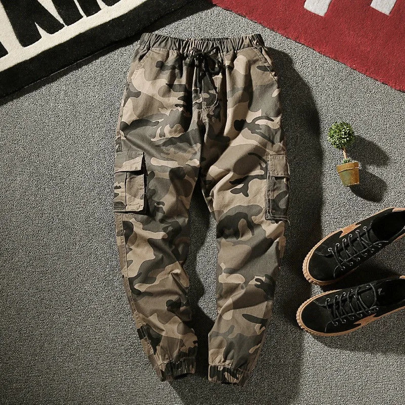 Joggers Cargo Pants Men Harem Pants Multi-Pocket Camouflage Man Cotton Sweatpants Streetwear Casual Plus Size Trousers M-7XL 240126