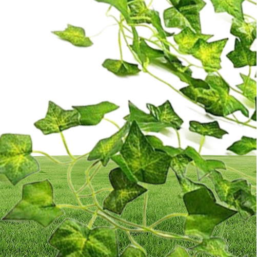 100pcs Leaf 1 piece 24M Home Decor Artificial Ivy Leaf Garland Plants Vine Fake Foliage Flowers Creeper Green Ivy Wreath6000176