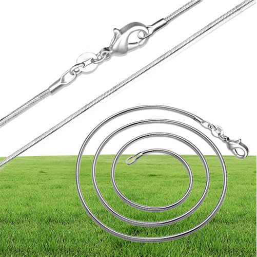 Big Promotions ! 100 pcs 925 Sterling Silver Smooth Chain Necklace Lobster Clasps Chain Jewelry Size 1mm 16inch --- 24inch