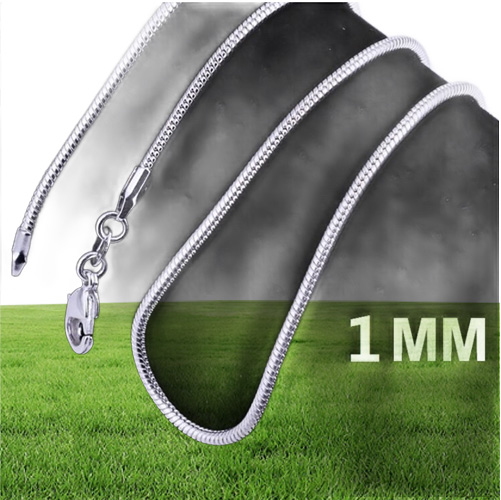 Big Promotions ! 100 pcs 925 Sterling Silver Smooth Chain Necklace Lobster Clasps Chain Jewelry Size 1mm 16inch --- 24inch