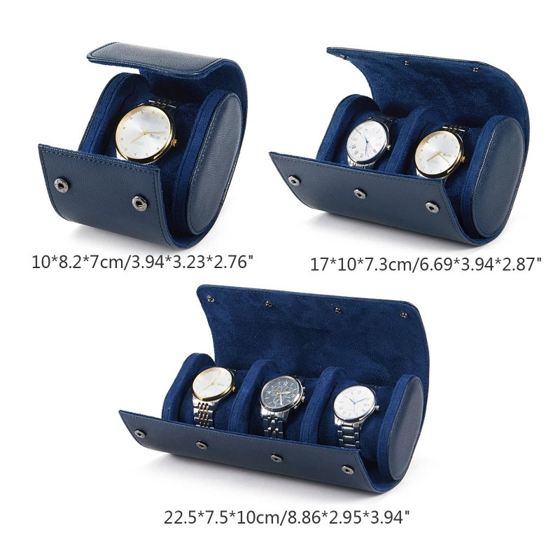 123 Slots Watch Roll Travel Portable Vintage Leather Display Storage Box with Slid in Out Organizer Drop 240119