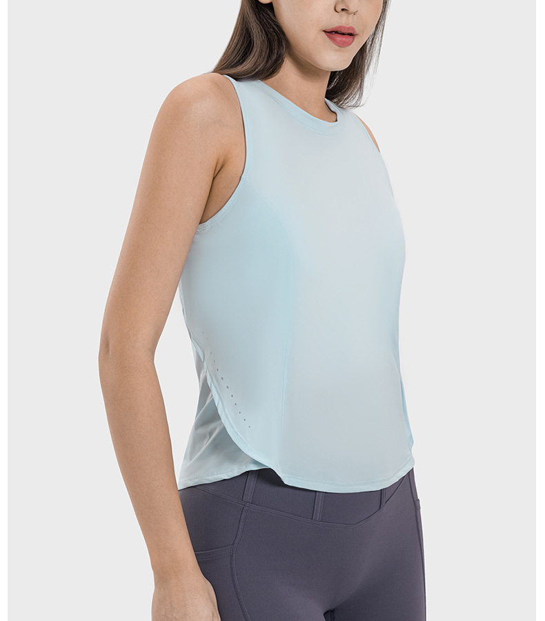 2025-- Cross-splicing Sports Vest Moisture-Absorbing And Sweat-wicking Breathable Loose Blouse Yoga Tank Shirt