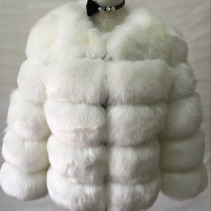 short Fur Women's long sleeve Faux fox faux fur coat for women