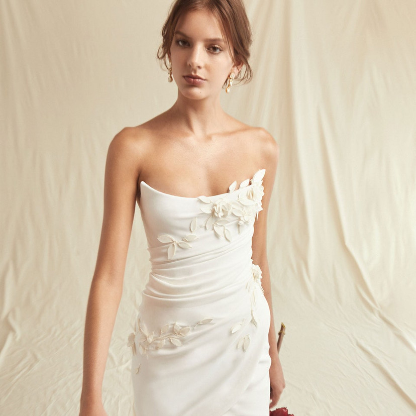 sexy new White Bohemian Beach Mermaid Wedding Dresses sexy 2023 Lace Satin Jewel Lapel Bridal Gowns Sweep Train Length Mermaid Dress Boho Chic Mermaid